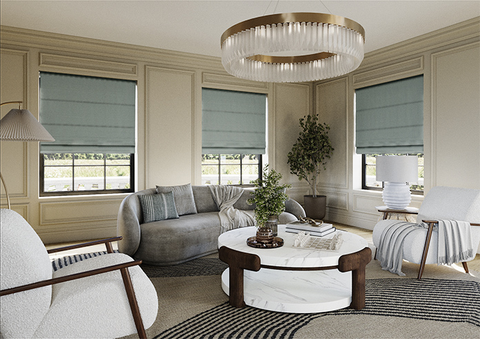Astoria, Glacier Blue - Roman Blind - Image 6